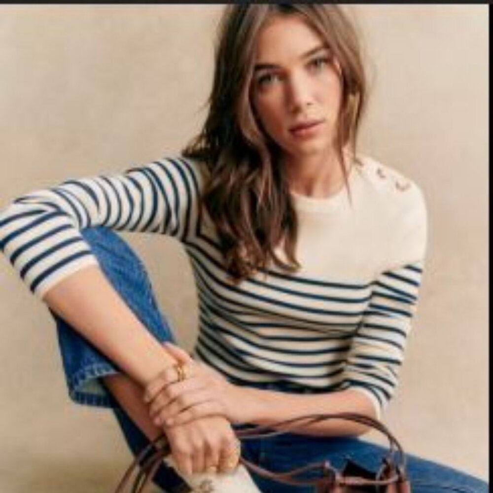 Sezane - Matthis Jumper - Natural/Navy